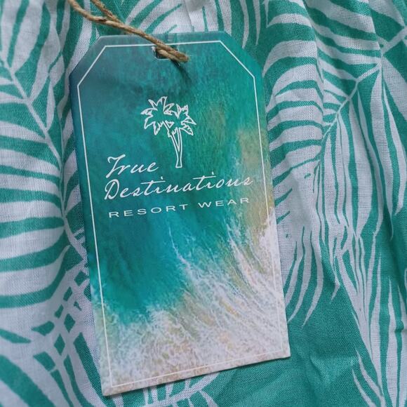 True Destinations Light Teal Tropical Resort Dress NWT S - Picture 10 of 11